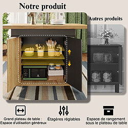 Merax Table à Manger Extensible(110-140×80cm)-4-6 Personnes-style Rétro pas cher