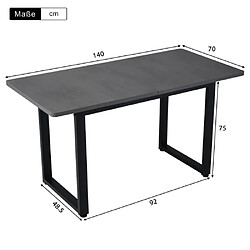 Merax Table à Manger-table Rectangulaire-style Industriel-épurée En Fer-gris pas cher