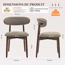 Avis Smartue Lot de 6 Chaises de Salle à Manger Camel, pieds en bois, 81×56.4×52.6 cm