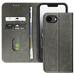 Avizar Étui Portefeuille pour iPhone 17e Série Chesterfield Grainé Fonction Stand Gris