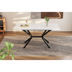 Merax Table à Manger Extensible Blanche 120/160x80cm-table Rectangulaire Blanche-6 Personnes