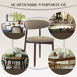 Smartue Lot de 6 Chaises de Salle à Manger Camel, pieds en bois, 81×56.4×52.6 cm pas cher