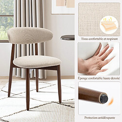 Acheter Smartue Lot de 6 Chaises de Salle à Manger Beige, pieds en bois, 81×56.4×52.6 cm