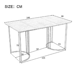 Acheter Merax Table à Manger Extensible 140/180x80cm-industriel-structure Acier Robust-naturel