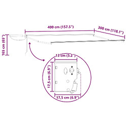 vidaXL Auvent rétractable électrique Noir 4 × 3 m pas cher