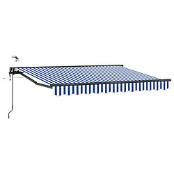 vidaXL Auvent rétractable électrique Bleu, Blanc, Anthracite 3 x 2,5 m