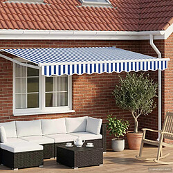 vidaXL Auvent rétractable électrique Bleu et Blanc 2,5 x 2 m