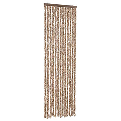 vidaXL Rideau anti-mouches beige et marron foncé 56x200 cm chenille