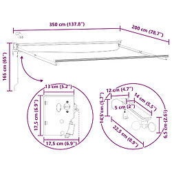 vidaXL Auvent rétractable électrique Bleu et Blanc 3,5 x 2 m pas cher