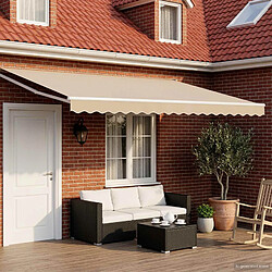 vidaXL Auvent rétractable électrique Beige et blanc 4,5 × 3 m