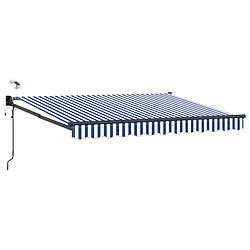 vidaXL Auvent rétractable électrique Bleu et Blanc 3,5 x 2 m