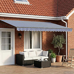 vidaXL Auvent rétractable électrique Bleu, Blanc, Anthracite 4,5 × 3 m