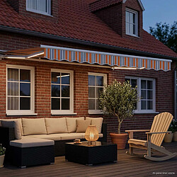 Avis vidaXL Auvent rétractable électrique Bleu, Orange, Blanc 3 x 2,5 m