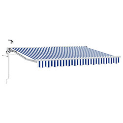 vidaXL Auvent rétractable électrique Bleu et Blanc 3,5 x 2,5 m