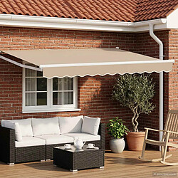 vidaXL Auvent rétractable électrique Beige et blanc 3,5 x 2,5 m