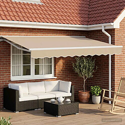 vidaXL Auvent rétractable électrique Beige et blanc 3,5 x 2,5 m