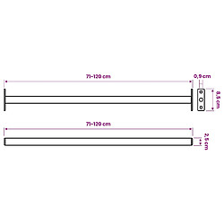 vidaXL Barre de sécurité de fenêtre réglable 3 pcs Noir Acier pas cher