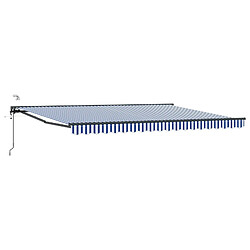 vidaXL Auvent rétractable électrique Bleu, Blanc, Anthracite 4 × 3,5 m