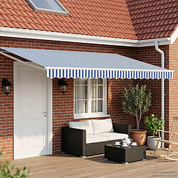 vidaXL Auvent rétractable électrique Bleu et Blanc 4 x 2 m