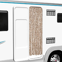 vidaXL Rideau anti-mouches beige et marron foncé 56x200 cm chenille