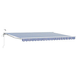 vidaXL Auvent rétractable électrique Bleu et Blanc 4 × 3,5 m