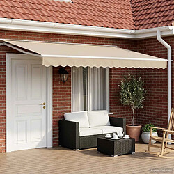 vidaXL Auvent rétractable électrique Beige et blanc 4,5 × 3 m