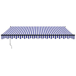 Avis vidaXL Auvent rétractable bleu et blanc 4,5x3 m tissu et aluminium