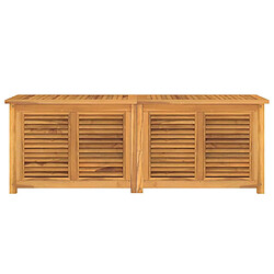 Avis vidaXL Boîte de rangement jardin et sac 150x50x55 cm bois massif teck