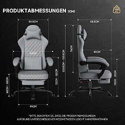 Avis Pugsdrly Fauteuil de gaming en similicuir PVC - Gris