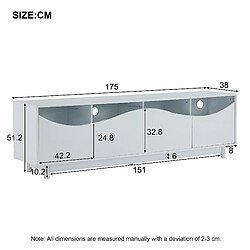 Avis modfu Meuble TV blanc brillant 175x38x51 cm, avec LED