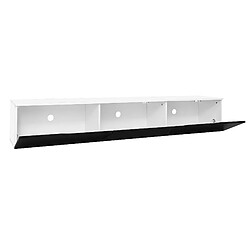 Acheter modfu Meuble TV noir et blanc brillant et mat 180x35x30 cm, avec LED
