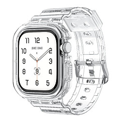 INF Bracelet de sport en silicone pour Apple Watch Series 9/10, 46 mm, noir transparent Transp