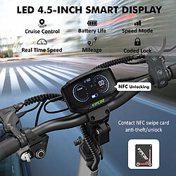 Trottinette Électrique VIPCOO VS6 1000W 48V 18,2Ah, NFC, Tout-Terrain 10",Autonomie 45km