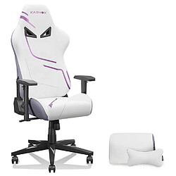 Pugsdrly Fauteuil de jeu ergonomique - Blanc et violet