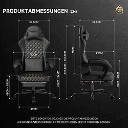 Avis Pugsdrly Fauteuil de gaming en similicuir PVC - Noir