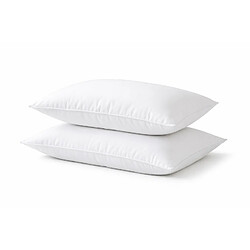 Mortreux Lot de 2 oreillers blancs - Coton bio - Ferme 50x70 - 31151