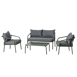 Concept Usine Salon de jardin 4 places kaki BERGAME