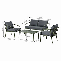 Avis Concept Usine Salon de jardin 4 places kaki BERGAME