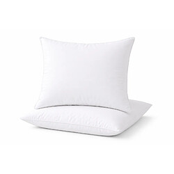 Mortreux Lot de 2 oreillers blancs - Coton bio - Ferme 65x65 - 40007