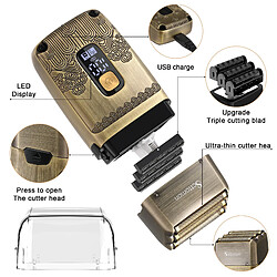 Acheter Hatteker RSCW-767 Tondeuse Cheveux et Barbe 3 en 1 Rasoir électrique Bronze