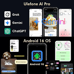 Ulefone Rugking 5 Pro Android 16 Smartphone Portable Incassable 256Go 22000mAh pas cher