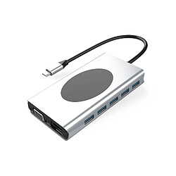 INF Hub USB-C 13-en-1 avec HDMI, VGA, Ethernet, lecteur de carte SD, etc.