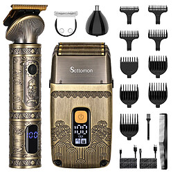 Hatteker RSCW-767 Tondeuse Cheveux et Barbe 3 en 1 Rasoir électrique Bronze