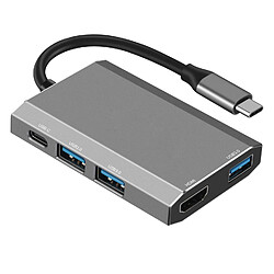 INF Adaptateur de hub Type-C 5 en 1 avec HDMI, USB 3.0 et USB-C PD