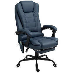 Pugsdrly Fauteuil de bureau avec fonction massage - Bleu