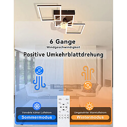 Acheter ZMH Ventilateur de plafond LED avec éclairage 68 cm 6 vitesses avec télécommande
