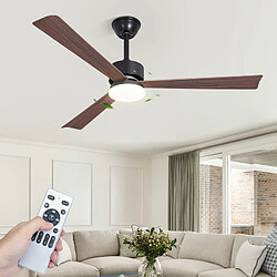 ZMH Ventilateur de plafond LED avec éclairage 3 pales 6 vitesses avec télécommande