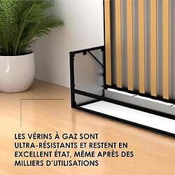 Wallbedking - Lit Escamotable 2 Personnes - 200cm x 140cm - Horizontal - Studio pas cher