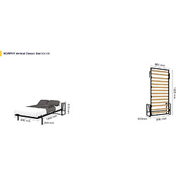 Acheter Wallbedking Lit escamotable Morphy Classic – SizeFlex & TypeFlex (80x190, Vertical)