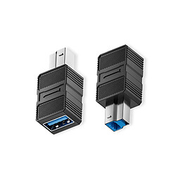 INF Adaptateur USB 3.0 B mâle vers A femelle (USB-F) - Lot de 2 : Transfert rapide et compatib